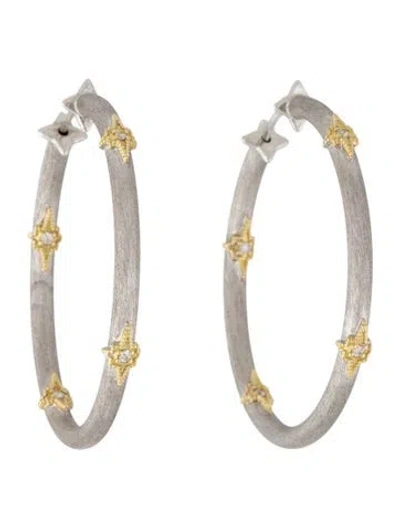 Pre-owned Jude Frances Diamond Hoop Earrings In Multicolor