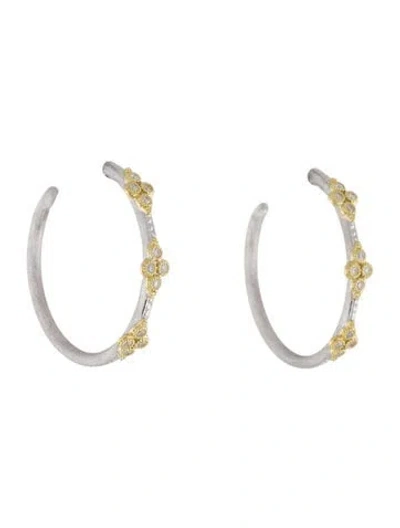 Pre-owned Jude Frances Diamond Medium Moroccan Quad Hoop Earrings In Multi