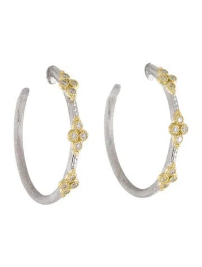 Pre-owned Jude Frances Diamond Medium Moroccan Quad Hoop Earrings In Multi