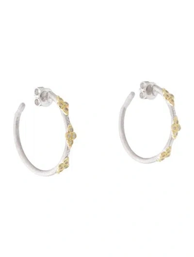 Pre-owned Jude Frances Diamond Medium Moroccan Quad Hoop Earrings In Multi