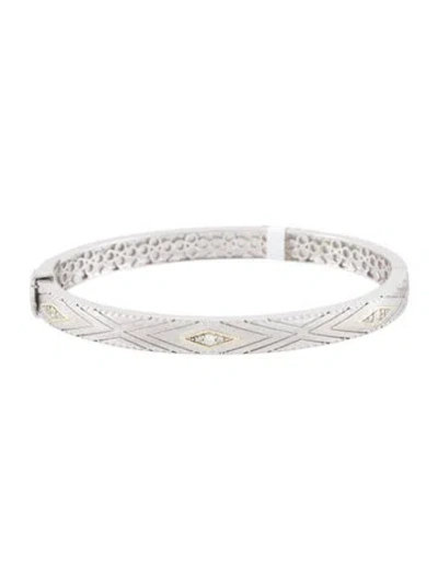 Pre-owned Jude Frances Diamond Moroccan Geometric Bangle, 6.5" In Multi