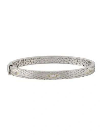 Pre-owned Jude Frances Diamond Moroccan Geometric Bangle, 6.5" In Multi