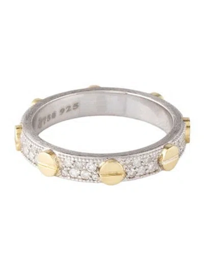 Pre-owned Jude Frances Diamond Nail Head Band In Multicolor