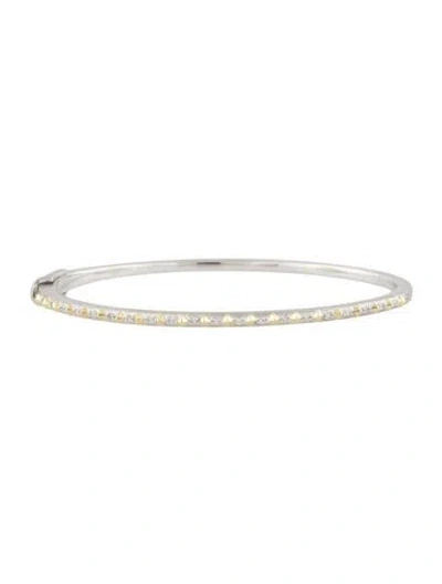 Pre-owned Jude Frances Diamond Narrow Pyramid Bangle Bracelet, 7.5" In Multi