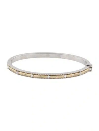 Pre-owned Jude Frances Diamond Pyramid Bangle Bracelet, 4.75" In Multicolor