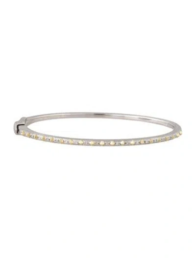 Pre-owned Jude Frances Diamond Pyramid Hinged Bangle, 7" In Multicolor