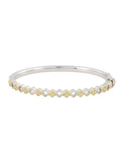 Pre-owned Jude Frances Diamond Quad Open Bangle, 6.25" In Multi