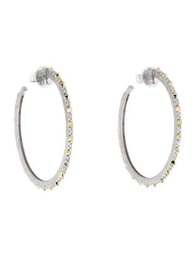 Pre-owned Jude Frances Diamond Studded Hoop Earrings In Multicolor