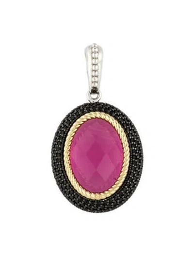 Pre-owned Jude Frances Glass & Cubic Zirconia Pendant Enhancer In Multicolor