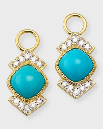 Jude Frances Lisse Colette Turquoise Cushion Earring Charms In Gold