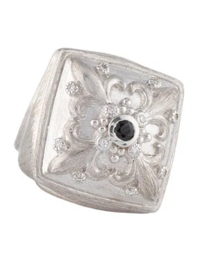 Pre-owned Jude Frances Spinel & Diamond Square Cocktail Ring In Multicolor