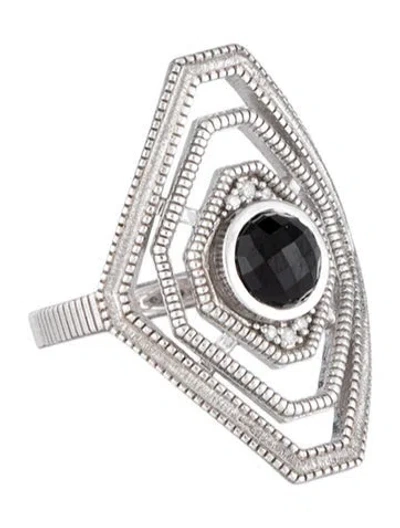 Pre-owned Jude Frances Spinel & Diamond Web Cocktail Ring In Multicolor