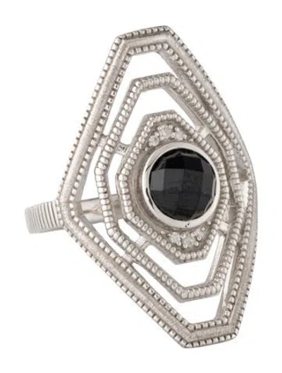 Pre-owned Jude Frances Spinel & Diamond Web Cocktail Ring In Multicolor