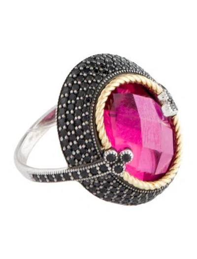 Pre-owned Jude Frances Synthetic Ruby & Spinel Cocktail Ring In Multi
