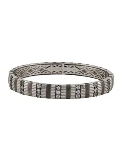 Pre-owned Jude Frances Topaz Alternating Texture Bracelet, 6.75" In Multicolor