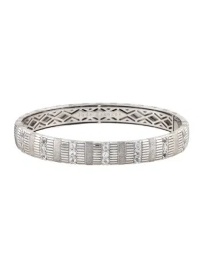 Pre-owned Jude Frances Topaz Alternating Texture Bracelet W/ Tags, 6.75" In Multicolor