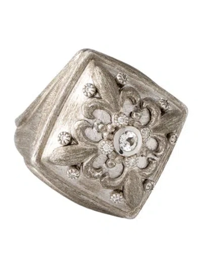 Pre-owned Jude Frances Topaz & Diamond Cocktail Ring In Multicolor