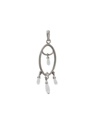 Pre-owned Jude Frances Topaz & Diamond Drop Pendant, 3" In Multicolor