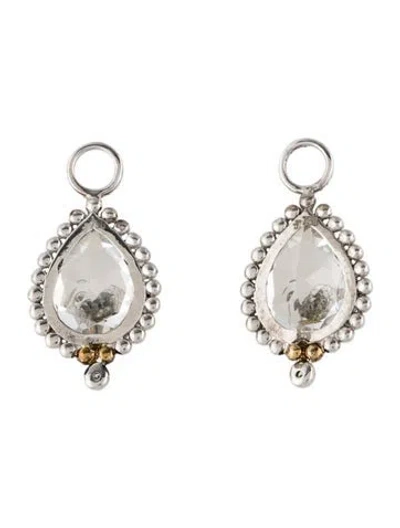 Pre-owned Jude Frances Topaz & Diamond Enhancer Earring Charms In Multicolor