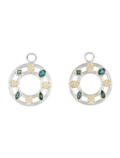 Pre-owned Jude Frances Topaz & Diamond Moroccan Circle Earring Enhancers In Multi