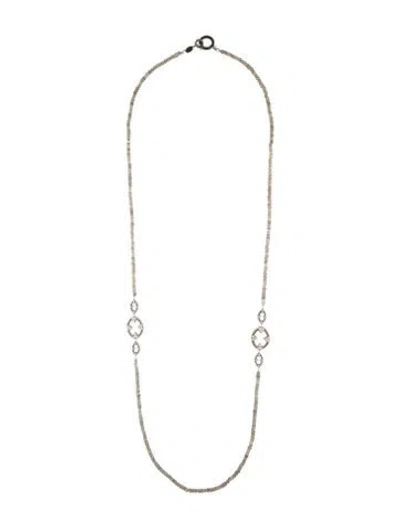 Pre-owned Jude Frances Topaz & Labradorite Beaded Station Necklace, 36" In Multi