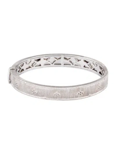 Pre-owned Jude Frances Topaz Brushed Kite Hinged Bangle, 6.5" In Multi