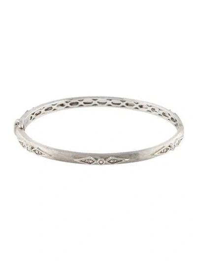 Pre-owned Jude Frances Topaz Elongated Kite Bangle Bracelet, 6.5" In Multi