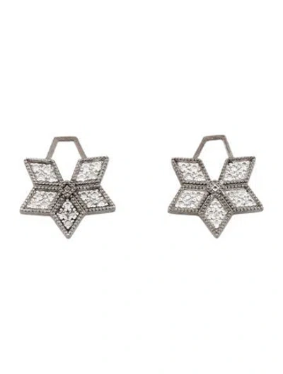 Pre-owned Jude Frances Topaz Five-point Open Flower Earring Charm In Multicolor
