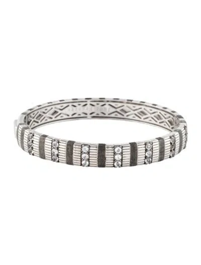 Pre-owned Jude Frances Topaz Hinged Bangle, 6.75" In Multi