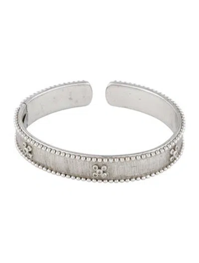 Pre-owned Jude Frances Topaz Hinged Bangle Bracelet, 6" In Multi