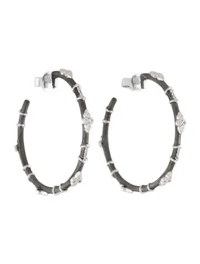 Pre-owned Jude Frances Topaz Hoop Earrings In Multi