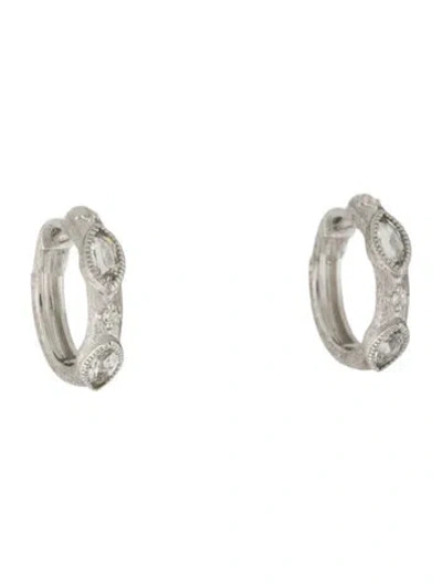 Pre-owned Jude Frances Topaz Hoop Earrings In Multi