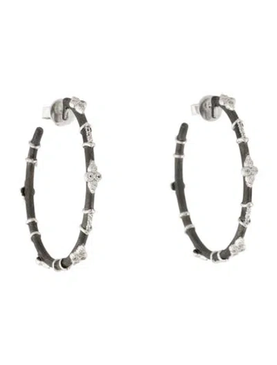 Pre-owned Jude Frances Topaz Hoop Earrings In Multi