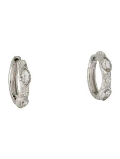 Pre-owned Jude Frances Topaz Hoop Earrings In Multi
