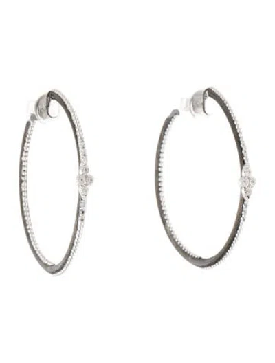 Pre-owned Jude Frances Topaz Hoop Earrings In Multicolor