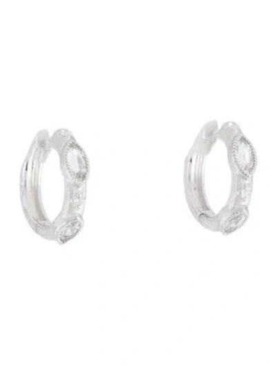 Pre-owned Jude Frances Topaz Huggie Earrings In Multi