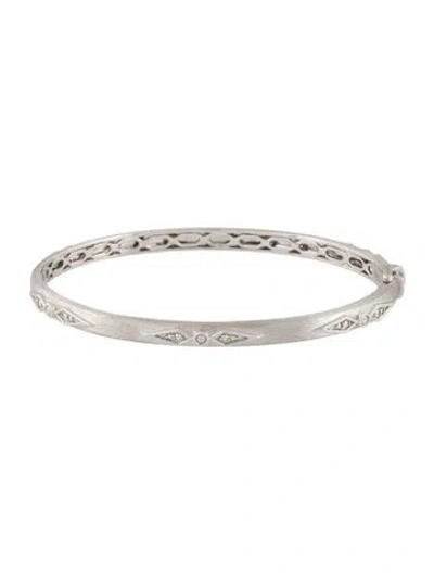 Pre-owned Jude Frances Topaz Kite Hinged Bangle, 6.5" In Multicolor