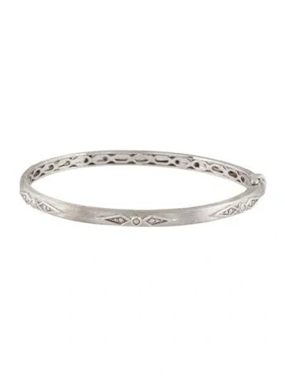 Pre-owned Jude Frances Topaz Kite Hinged Bangle, 6.5" In Multicolor