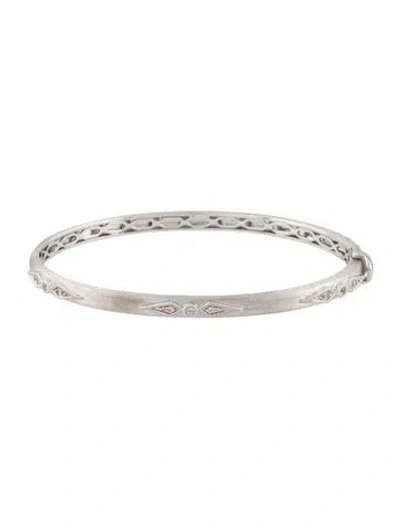 Pre-owned Jude Frances Topaz Kite Hinged Bangle, 7" In Multicolor