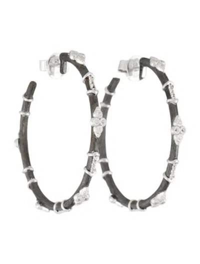 Pre-owned Jude Frances Topaz Large Moroccan Hoop Earrings In Multi