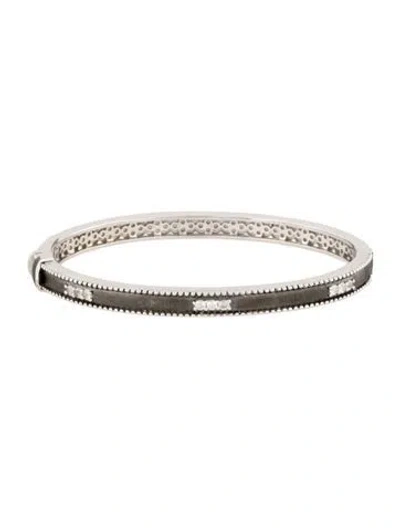 Pre-owned Jude Frances Topaz Lisse Simple Hinged Bangle Bracelet, 6.5" In Multi