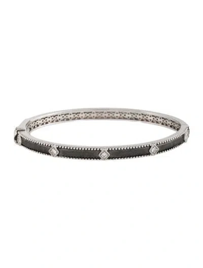 Pre-owned Jude Frances Topaz Lisse Simple Kite Shape Hinged Bangle Bracelet, 7" In Multicolor
