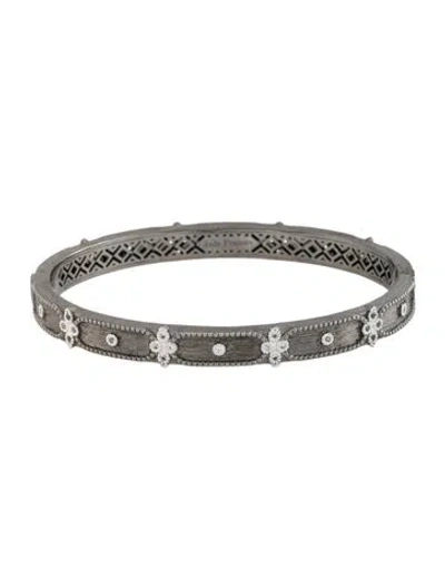 Pre-owned Jude Frances Topaz Milgrain Bangle Bracelet, 6.5" In Multicolor