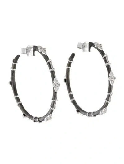 Pre-owned Jude Frances Topaz Moroccan Hoop Earrings In Multi