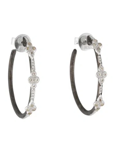 Pre-owned Jude Frances Topaz Moroccan Quad Hoop Earrings In Multicolor