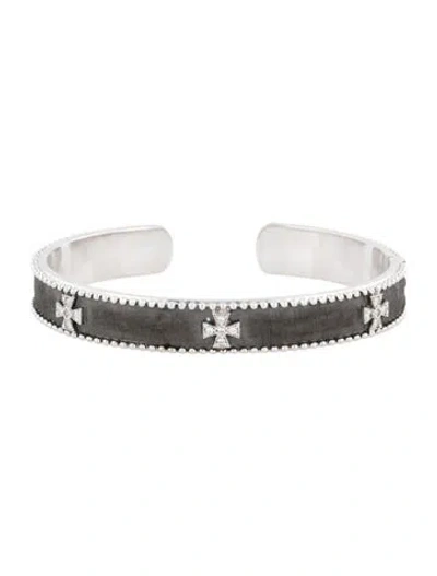 Pre-owned Jude Frances Topaz Narrow Beaded Maltese Cuff, 6.75" In Multicolor