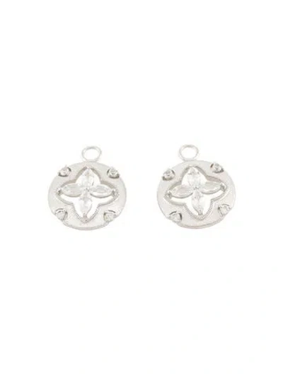 Pre-owned Jude Frances Topaz Quad Round Earring Enhancers W/ Tags In Multi