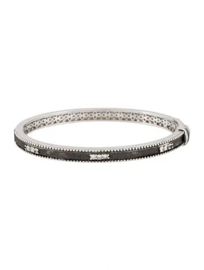Pre-owned Jude Frances Topaz Simple Lisse Hinge Bangle, 6.5" In Multi
