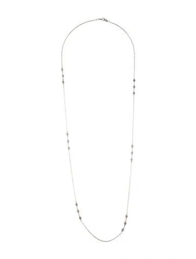 Pre-owned Jude Frances Topaz Station Necklace, 34.25" In Multicolor