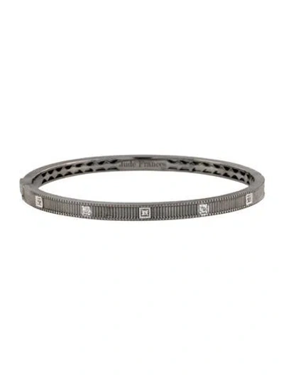 Pre-owned Jude Frances Topaz The Skinny Lisse Bangle With Fluted Patterns, 6.5" In Multicolor